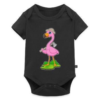Flamingo Lumberjack Axe - Baby Premium short-sleeve bodysuit - black - Front