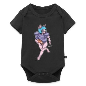 Sphynx Cat Sport de football américain - Body à manches courtes Premium Bébé - noir - Devant