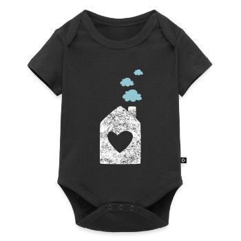 Accueil Coeur Grunge Cloud Pépinière Sweet Home - Body à manches courtes Premium Bébé - noir - Devant