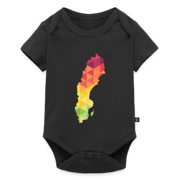Suède - Sverige - Suède - abstrait - carte - Body à manches courtes Premium Bébé - noir - Devant
