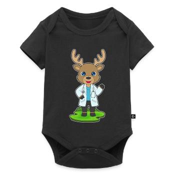 Stéthoscope Reindeer Doctor - Body à manches courtes Premium Bébé - noir - Devant