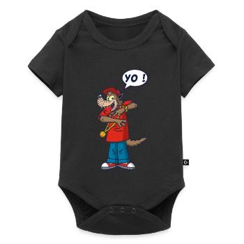 Wolf-Rapper - Baby Premium Kurzarmbody - Schwarz - Vorne