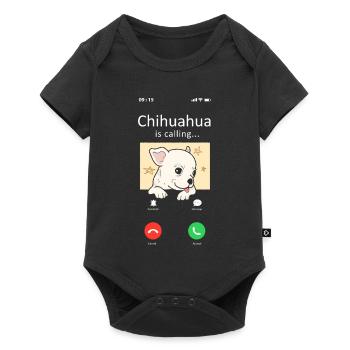 Chihuahua Chihuahueño Phone - Body à manches courtes Premium Bébé - noir - Devant