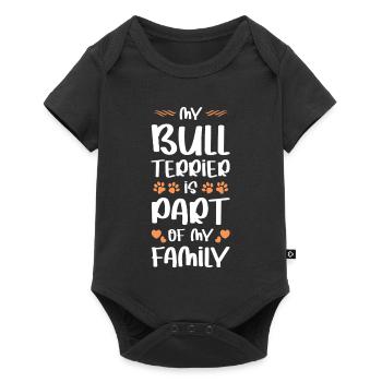 Bullterrier ist Teil der Familie - Baby Premium Kurzarmbody - Schwarz - Vorne