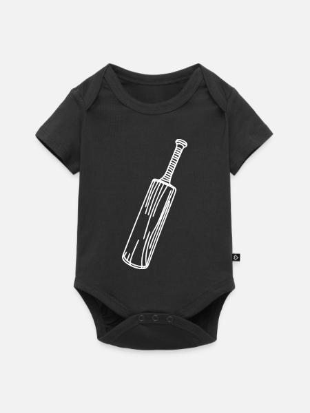Kricketschläger Zeichnung - Baby Premium Kurzarmbody - Schwarz