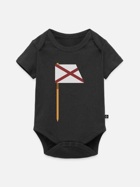 Alabama-Flagge - Baby Premium Kurzarmbody - Schwarz