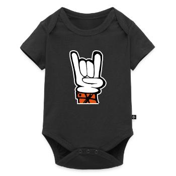 Fourchette à main rock français - Body à manches courtes Premium Bébé - noir - Devant