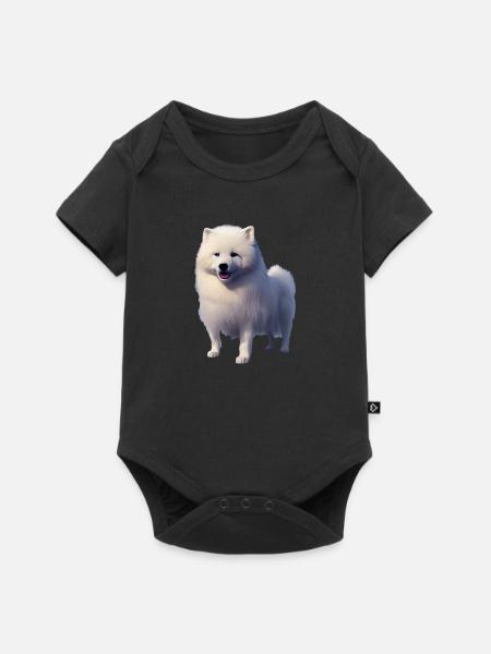 Samojede Hund - Samojede - Baby Premium Kurzarmbody - Schwarz