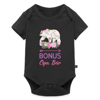 Bonus Opa Bär Bonus Opa Bär Geschenk - Baby Premium Kurzarmbody - Schwarz - Vorne