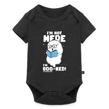 Bin beschäftigt - Boo ked - Geister Buch - Baby Premium Kurzarmbody - Schwarz - Vorne