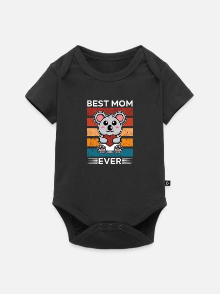 Best Mom Ever - Baby Premium Kurzarmbody - Schwarz