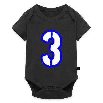 3 Zahl Symbol - Baby Premium Kurzarmbody - Schwarz - Vorne