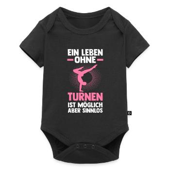 Turnen Sport Gymnastik Geschenk - Baby Premium Kurzarmbody - Schwarz - Vorne