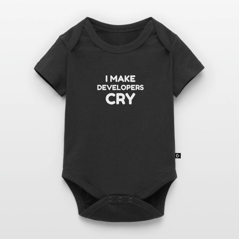 QA Engineer Funny I Make Developers Cry design tee Baby Premium short-sleeve bodysuit