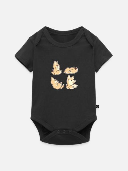 Yoga-Posen, Fennec Fox, Yoga-Liebhaber, Baby Fox, - Baby Premium Kurzarmbody - Schwarz
