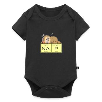 Faultier Nickerchen - Baby Premium Kurzarmbody - Schwarz - Vorne