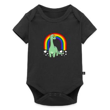 Brontosaurus Dinosaur Gay Pride Rainbow LGBTQ - Body à manches courtes Premium Bébé - noir - Devant