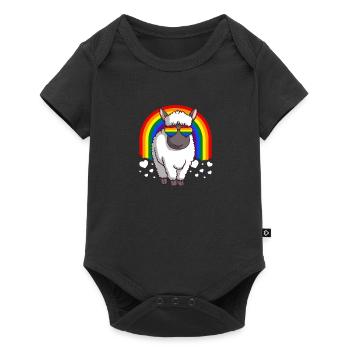 LGBT Schaf Homosexuell Stolz Regenbogen - Baby Premium Kurzarmbody - Schwarz - Vorne