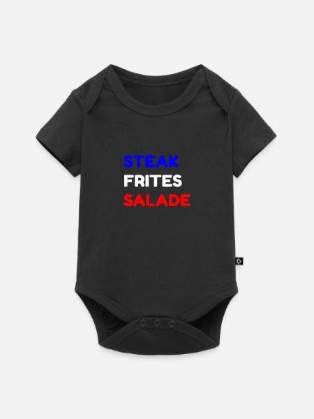Steak Fries Salat - Baby Premium Kurzarmbody - Schwarz
