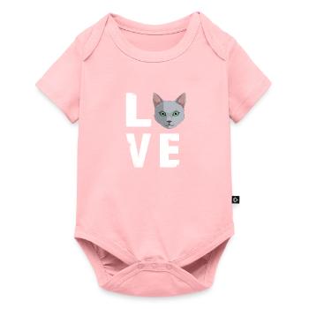 Amour russe chat bleu amant Kitty - Body à manches courtes Premium Bébé - rose - Devant