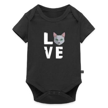 Love Russian Blue Cat Kitty Lover - Baby Premium short-sleeve bodysuit - black - Front