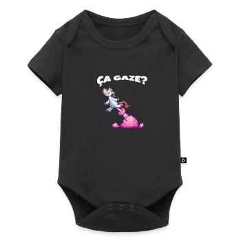 It gauze Unicorn who farts a rainbow humor - Baby Premium short-sleeve bodysuit - black - Front