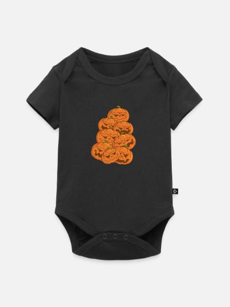 Kürbislaterne - Baby Premium Kurzarmbody - Schwarz
