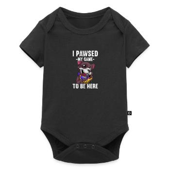 I Pawsed My Game To Be Here Gaming Dog Gamer - Baby Premium short-sleeve bodysuit - black - Front