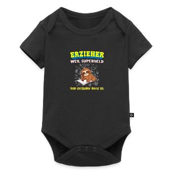 Erzieher Weil Superheld Kein Offizieller Beruf Ist - Baby Premium Kurzarmbody - Schwarz - Vorne