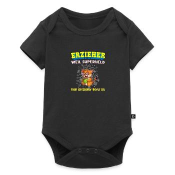 Erzieher Weil Superheld Kein Offizieller Beruf Ist - Baby Premium Kurzarmbody - Schwarz - Vorne