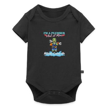 I'm A Plumber And A Mom Nothing Scares Me - Baby Premium Kurzarmbody - Schwarz - Vorne