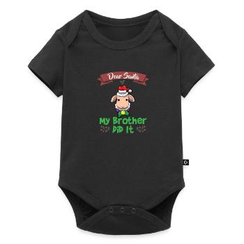 Dear Santa My Brother Did It Siblings Christmas - Baby Premium short-sleeve bodysuit - black - Front