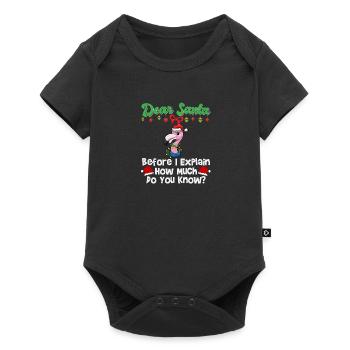 Cher Père Noël avant que j’explique combien savez-vous - Body à manches courtes Premium Bébé - noir - Devant