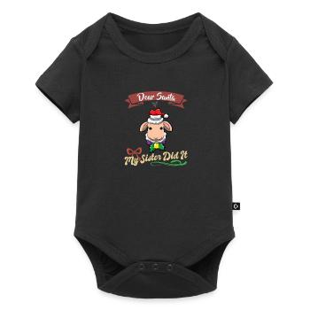 Cher Père Noël Ma sœur l’a fait frères et sœurs Noël - Body à manches courtes Premium Bébé - noir - Devant