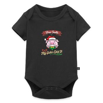 Cher Père Noël Ma sœur l’a fait frères et sœurs Noël - Body à manches courtes Premium Bébé - noir - Devant