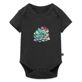 Flower Cactus Desert Succulent Cacti Retro - Baby Premium short-sleeve bodysuit - black - Front
