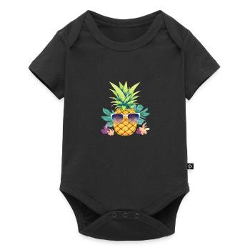Pineapple Sunglasses Beach Hawaiian Holidays - Body à manches courtes Premium Bébé - noir - Devant