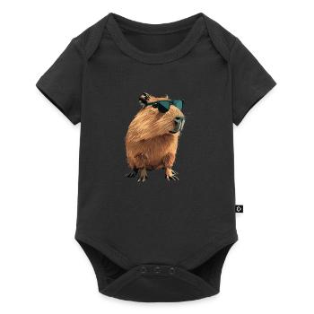Capybara With Sunglasses - Baby Premium Kurzarmbody - Schwarz - Vorne
