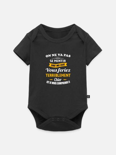 On ne va pas se mentir t-shirt humour cadeau - Body à manches courtes Premium Bébé - noir