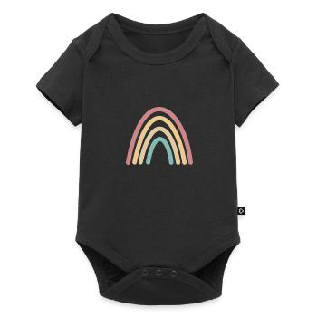 Boho rainbow retro gift idea - Baby Premium short-sleeve bodysuit - black - Front