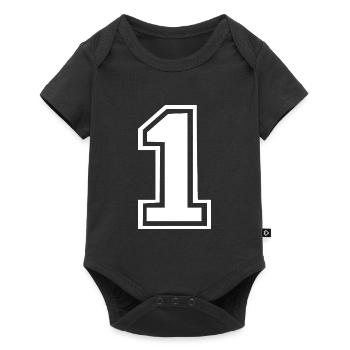 1 - Baby Premium Kurzarmbody - Schwarz - Vorne