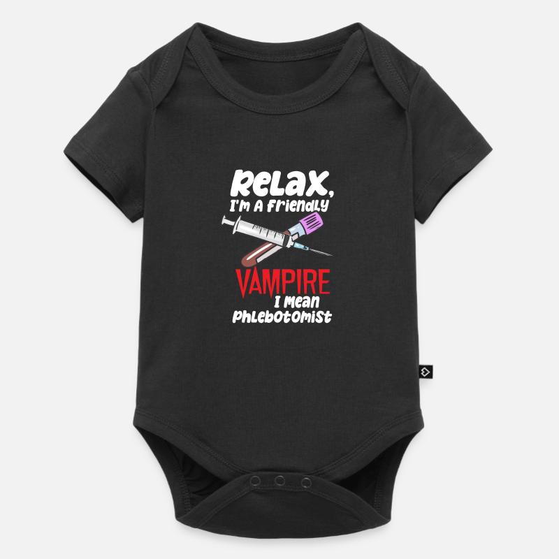 Relax, I'm A Friendly Vampire I Mean Phlebotomist - Baby Premium Kurzarmbody - Schwarz