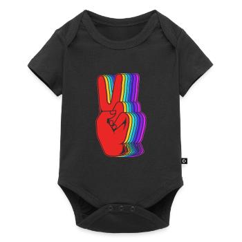Langue des signes ASL sourd - Body à manches courtes Premium Bébé - noir - Devant