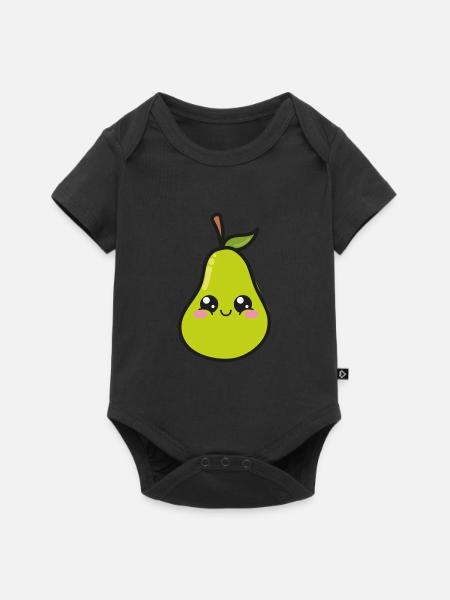 Pera dulce Kawaii - Body de manga corta para bebés Premium  - negro