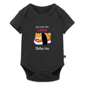 Sushi Anime Chien Kawaii animal de compagnie Fille Shiba Inu - Body à manches courtes Premium Bébé - noir - Devant