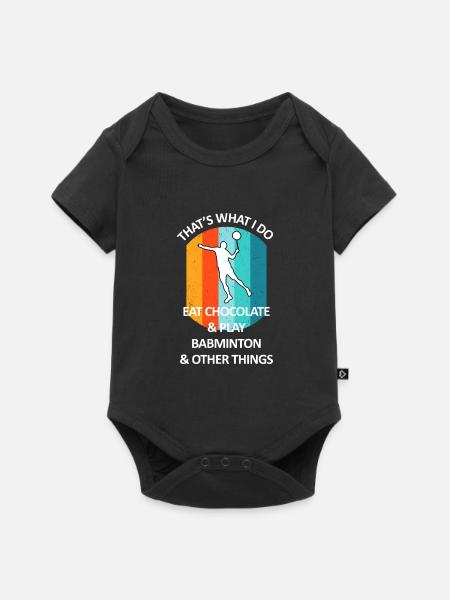 Badminton Federball Badmintonspieler Schokolade - Baby Premium Kurzarmbody - Schwarz