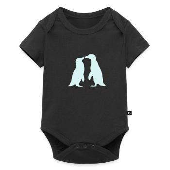 Penguins in love - love each other penguins - Baby Premium short-sleeve bodysuit - black - Front