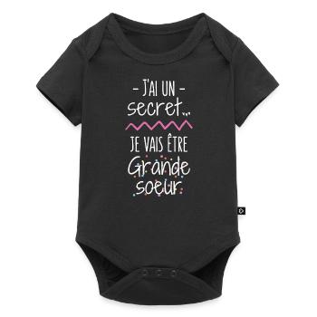 Je vais être grande soeur - Body à manches courtes Premium Bébé - noir - Devant