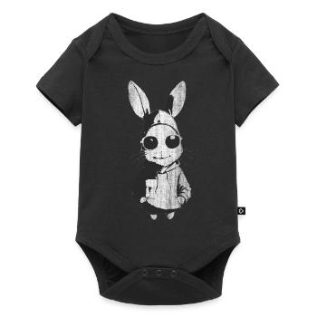 Lapin Cheeky Lapin de Pâques rétro - Body à manches courtes Premium Bébé - noir - Devant