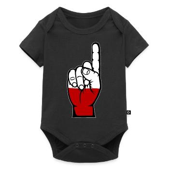 Drapeau numéro 1 de la Pologne - Body à manches courtes Premium Bébé - noir - Devant